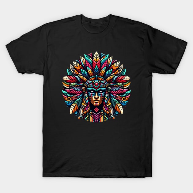 Colorful Native American Icon T-Shirt by EclecticWarrior101